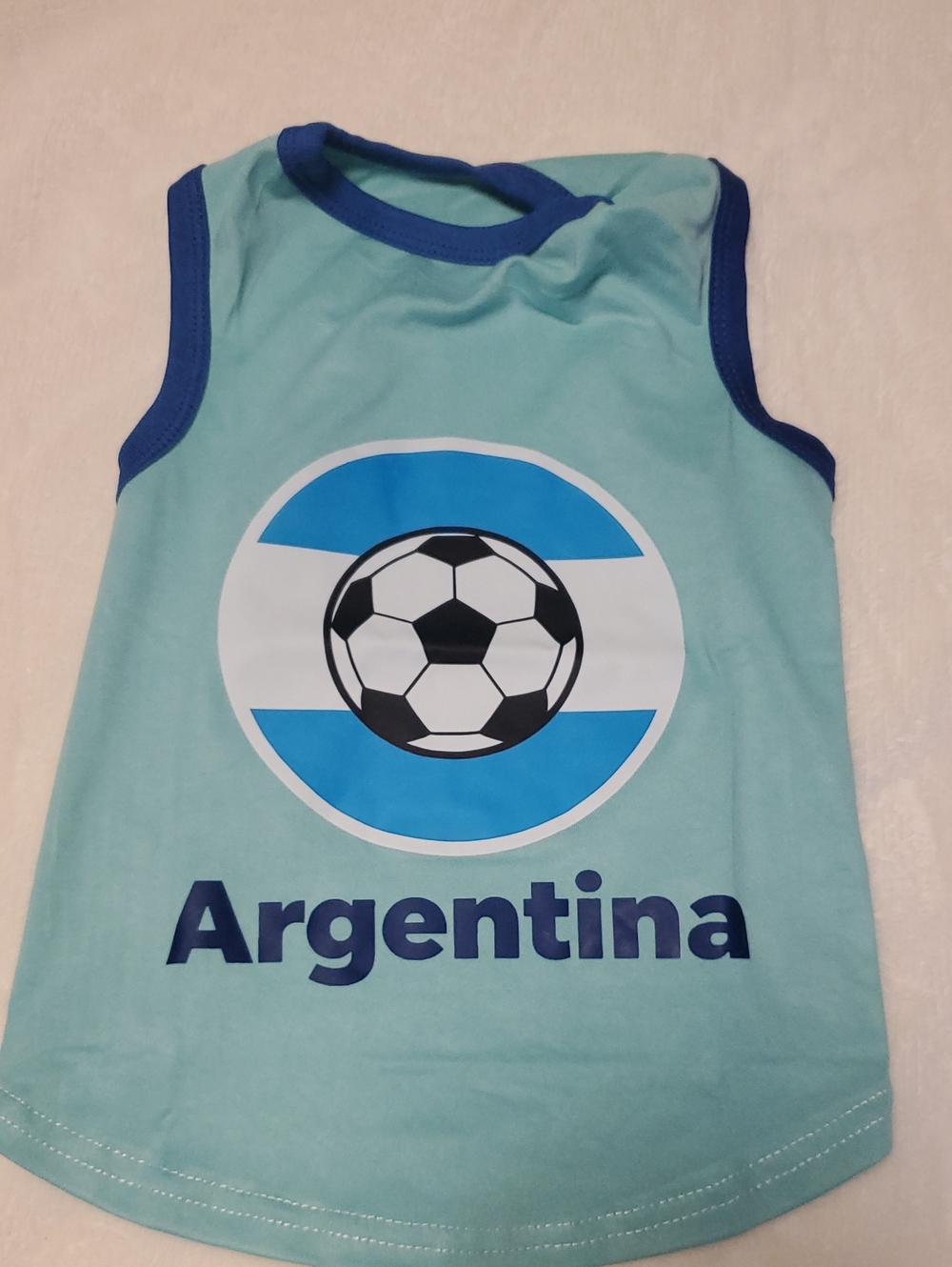 Argentina Soccer Graphic Tank Top for Dog - Light Blue